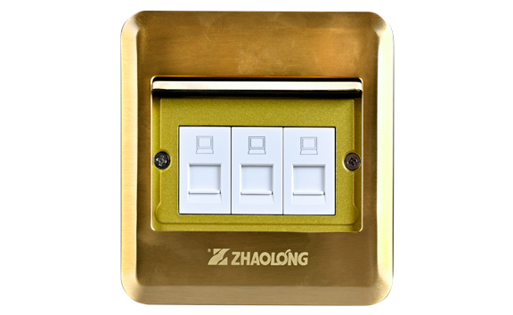 Triple Port RJ45 Underground Network Faceplate