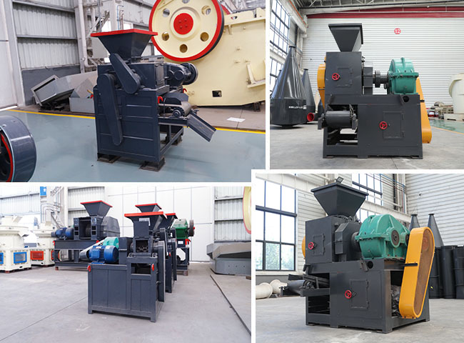 Quick lime briquetting machine overview showing feeding and pressing mechanism