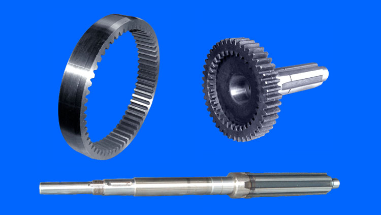Mechanical Component Set with Gear Ring and Splined Shaft