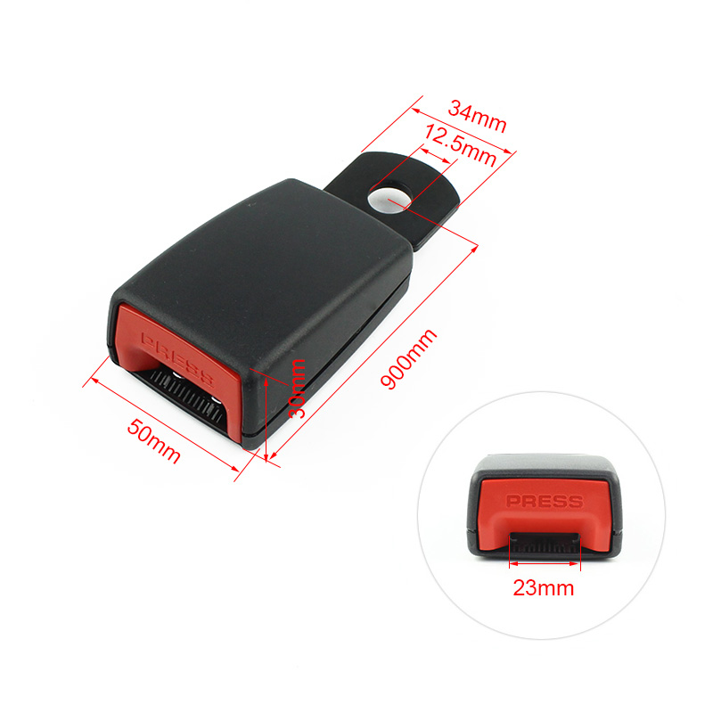 Universal car seat belt buckle with detailed dimensions