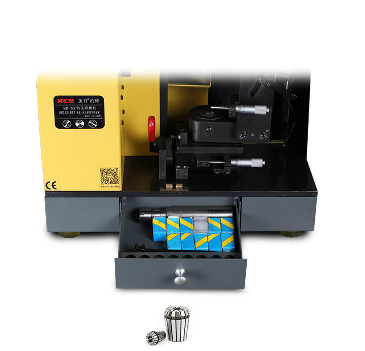 MR-6A drill bit sharpener with collet drawer