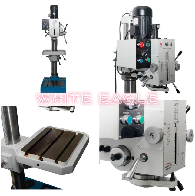 Upright drilling machine unit