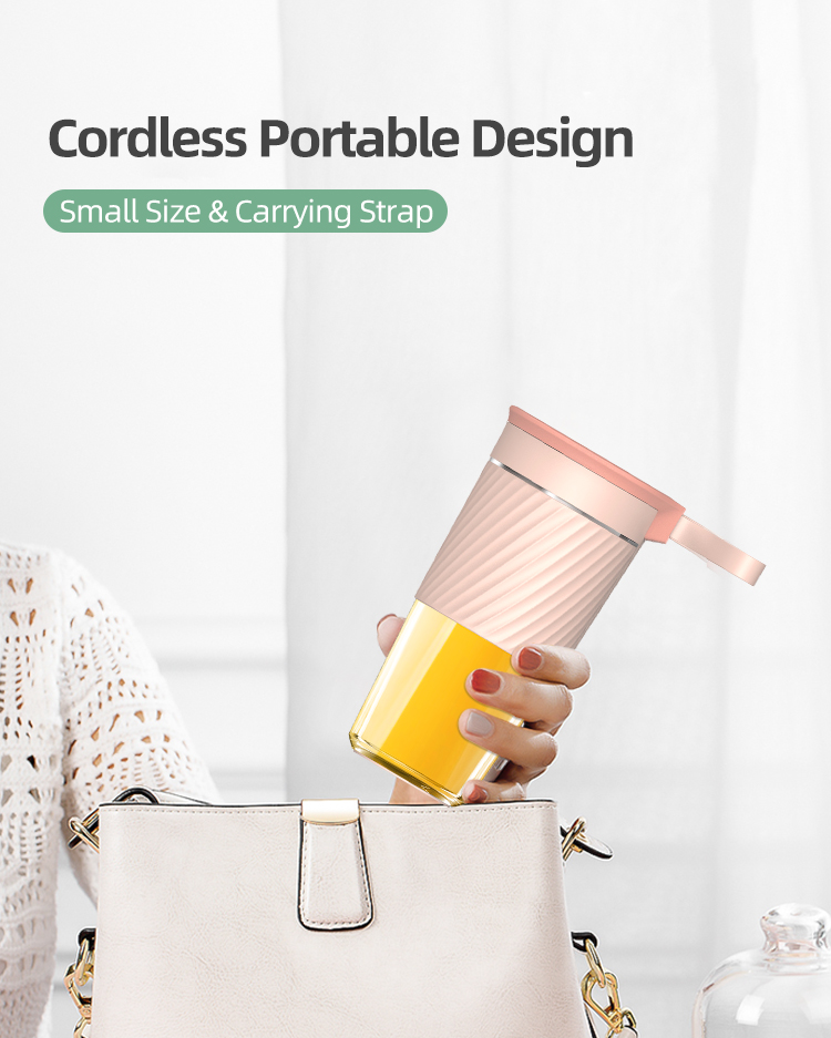 Compact portable blender with carrying strap