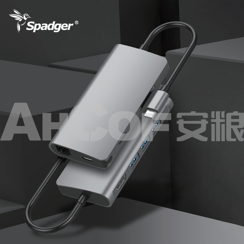 8-in-1 USB-C Docking Station with 4K HDMI, USB 3.0, and Card Reader
