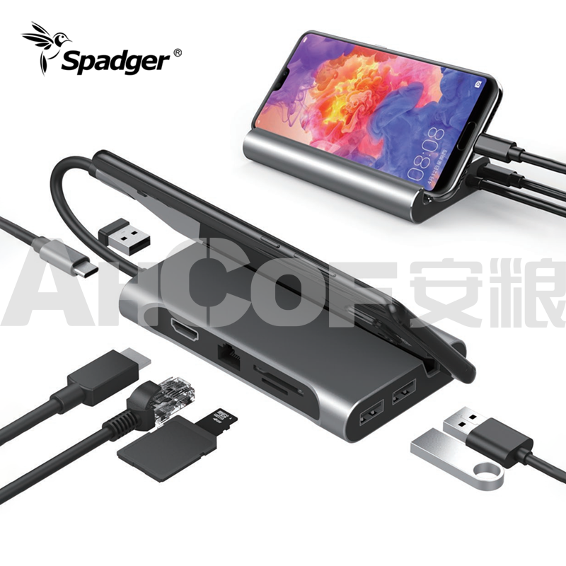 USB C Docking Station,8 in 1 Type-c Hub with PD,3 USB 3.0 Ports,SD/TF Card Readers - Image 2
