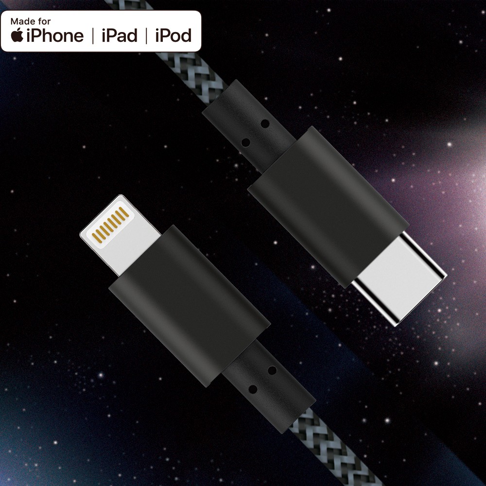 USB C to Lightning Cable, Nylon Braided Charging Syncing Cord Compatible with iPhone 12/12 - Image 3