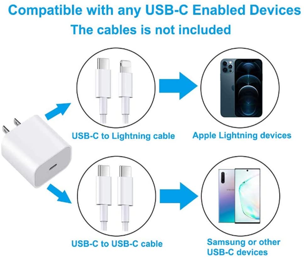Us/Eu/Uk Plug 20W PD Fast Charger Adapter for iphone 12 11 X PRO - Image 2