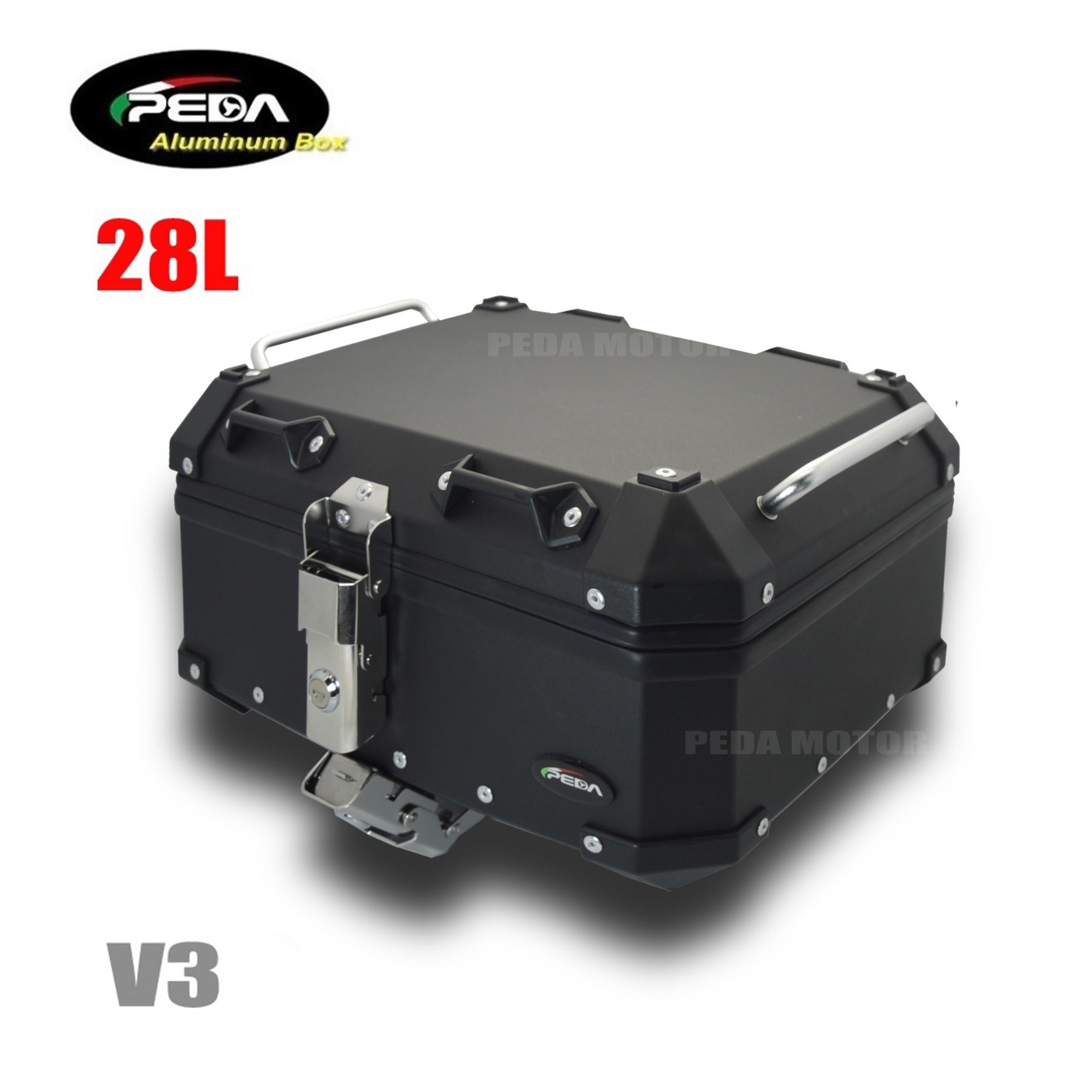 V3-2 Motorcycle Aluminum Box 40L Top Case Side Pannier Scooter Rear Trunk PEDA Motor - Image 3