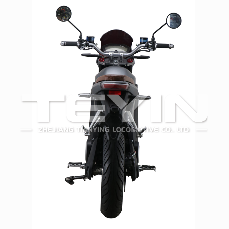 Rear view of V3 electric motorcycle