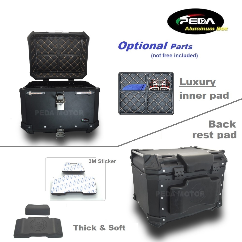 Optional interior accessories for aluminum box