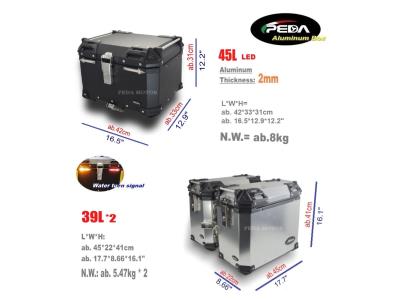Motorcycle Aluminum Luggage Set with LED Top Case