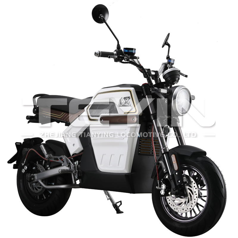 Electric Motorcycle with Retro-Modern Design