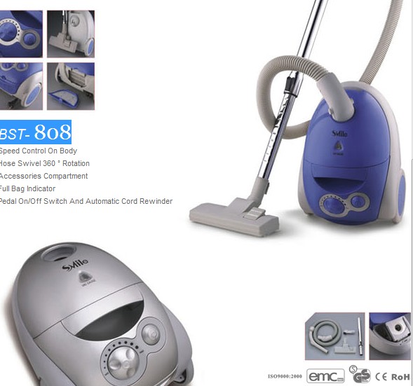 Canister Vacuum Cleaner with Automatic Cord Rewinder