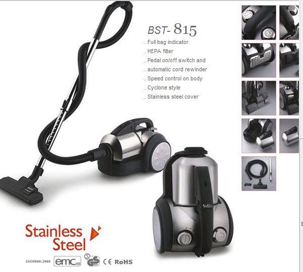Bagged Canister Vacuum Cleaner with HEPA Filter