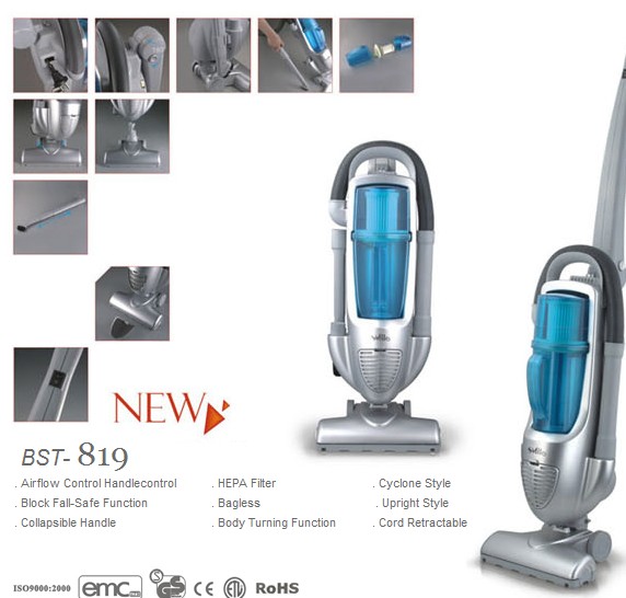 Upright Bagless Vacuum Cleaner with HEPA Filter