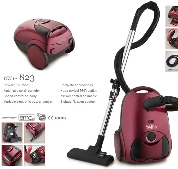 Bagless Canister Vacuum Cleaner with Electronic Power Control