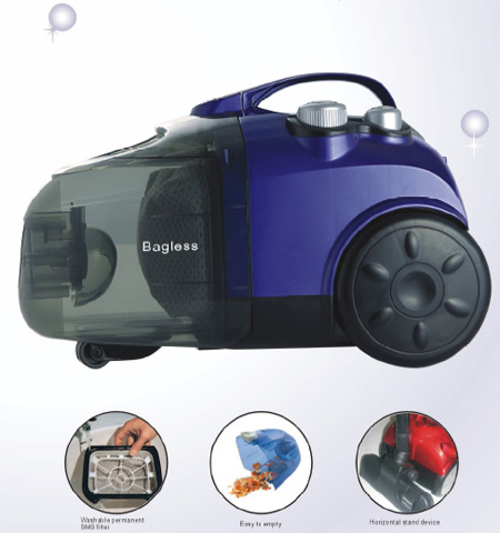 Bagless Canister Vacuum Cleaner with Washable Filter