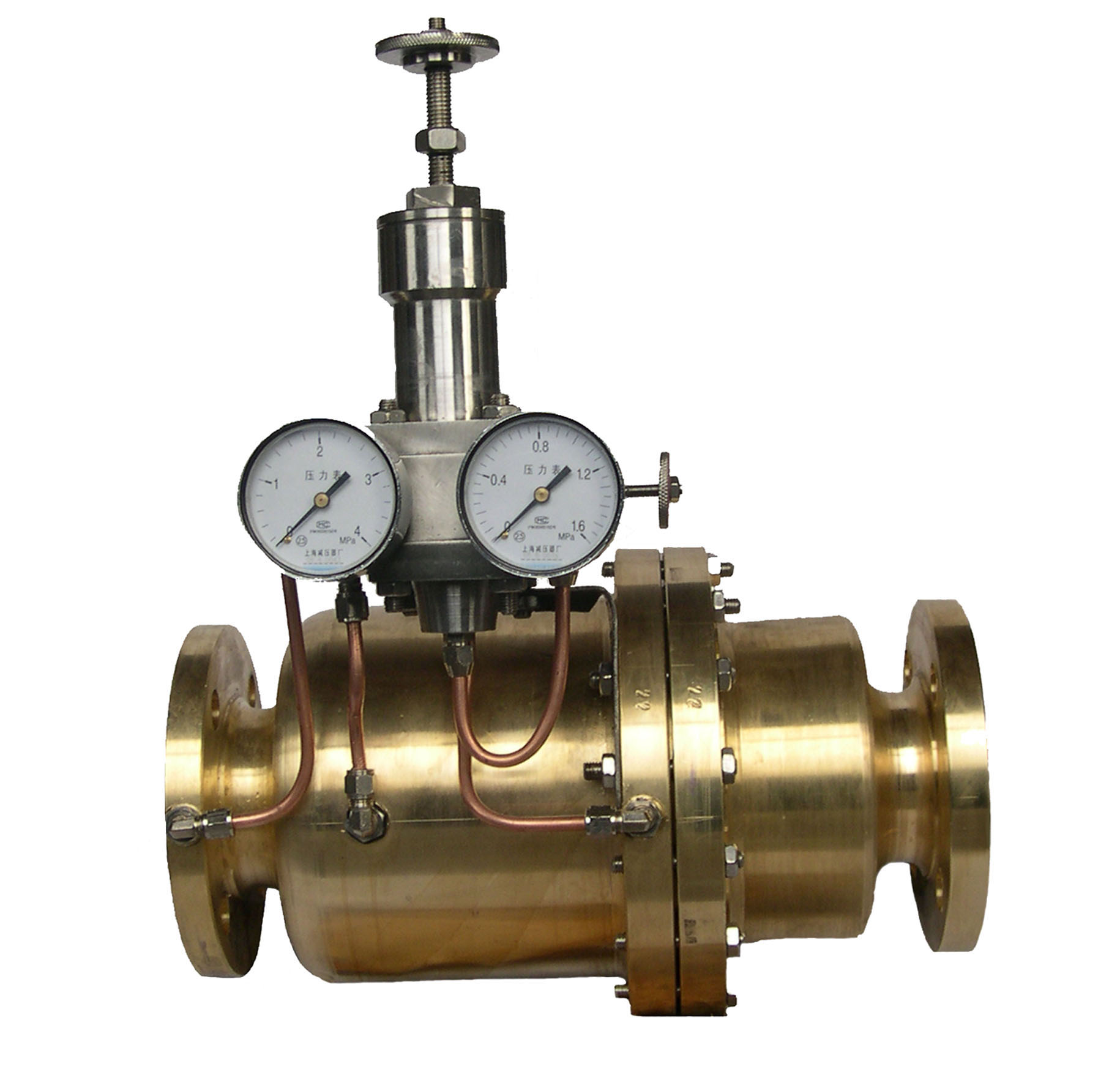 High-Pressure Industrial Brass Valve with Pressure Gauges