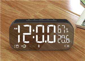 LED Alarm Clock with Bluetooth Speaker