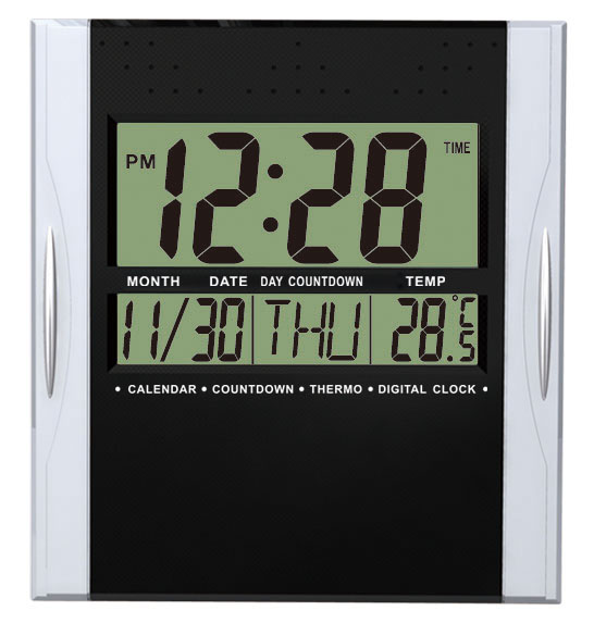 VGW-608A Large LCD digital wall clock with temparature display - Image 2