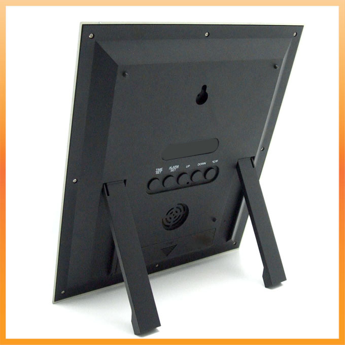 Large LCD Digital Wall Clock with Temperature Display