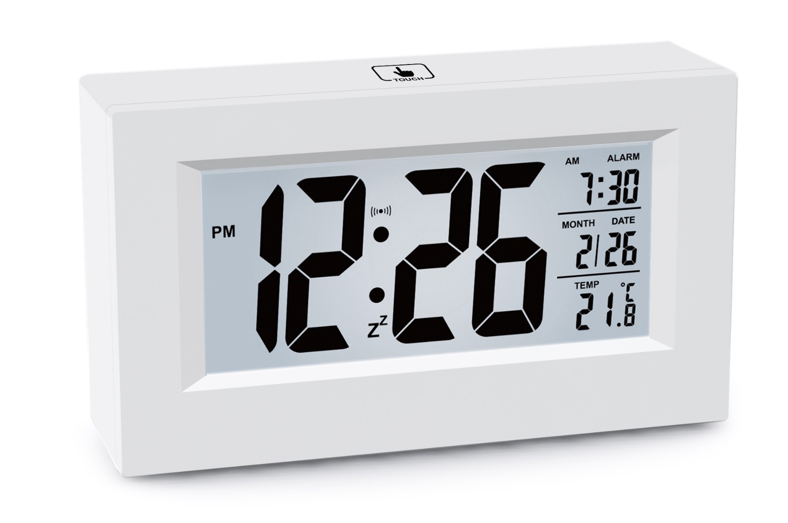 VGW-8775 Touch controlled backlight LCD digital alarm clock - Image 2