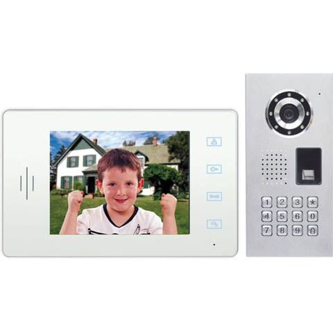 Video Door Phone Kit with Keypad and Fingerprint Reader