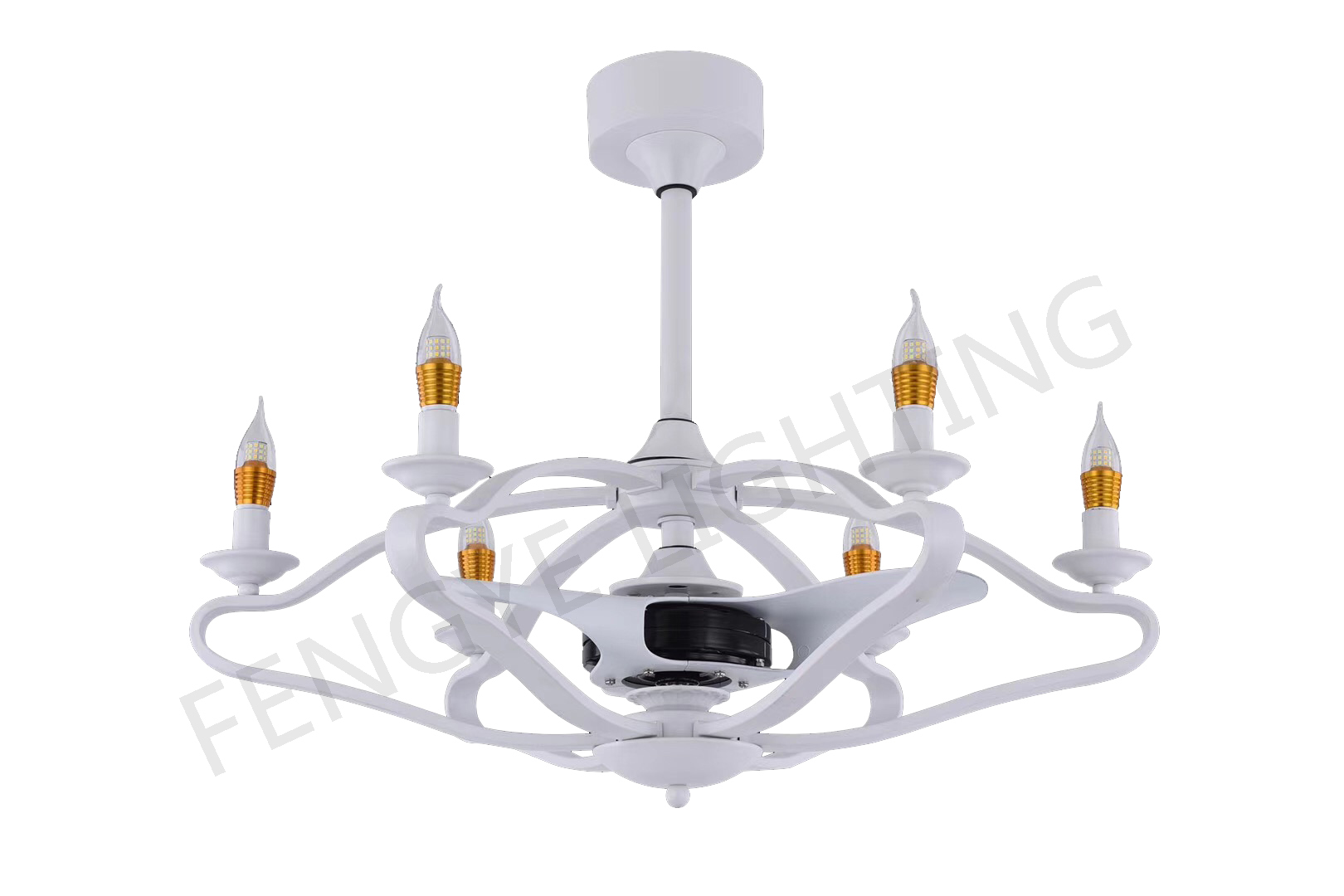 Chandelier with Integrated Ceiling Fan