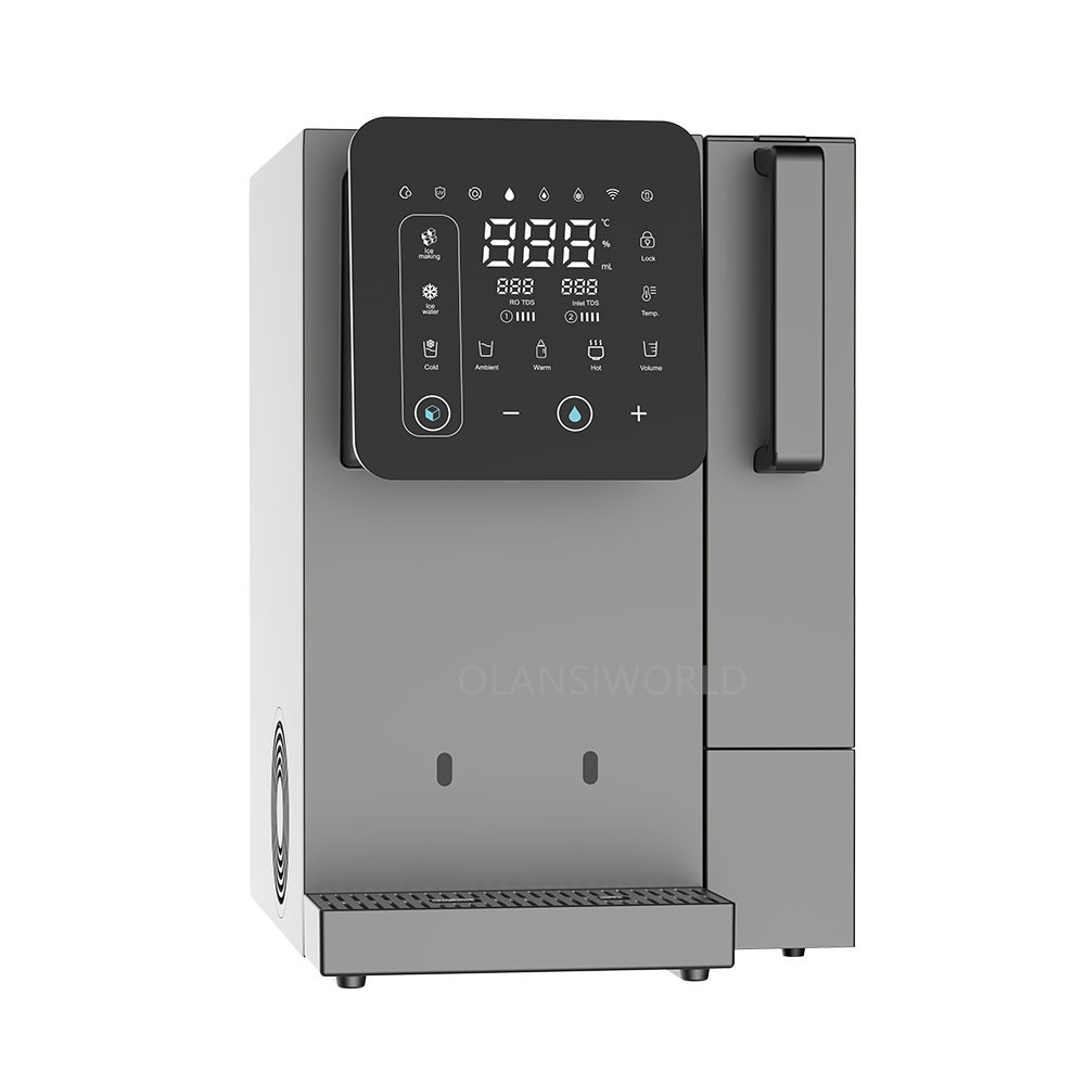 W91 Free Installation Ice Making Hot Cold Water Dispenser Ice Maker With RO Filter - Image 2