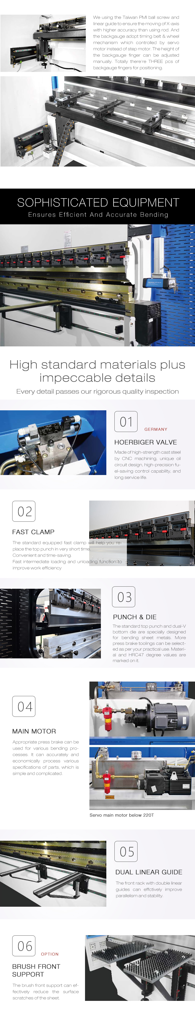 Mechanical detail of press brake backgauge and clamp system