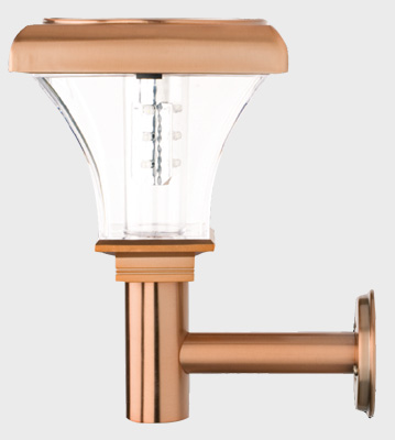 Copper Outdoor LED Wall Light with Bell Shade