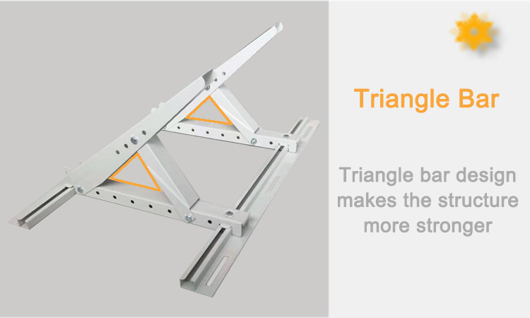 Triangular bar design showing structural support for AC units