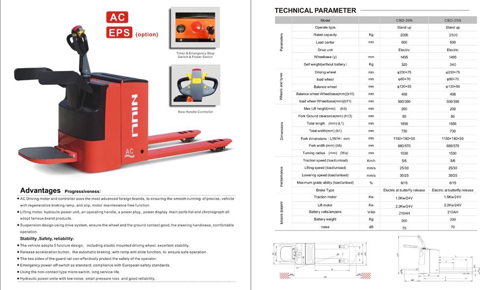 Electric Pallet Truck for Warehouse Material Handling