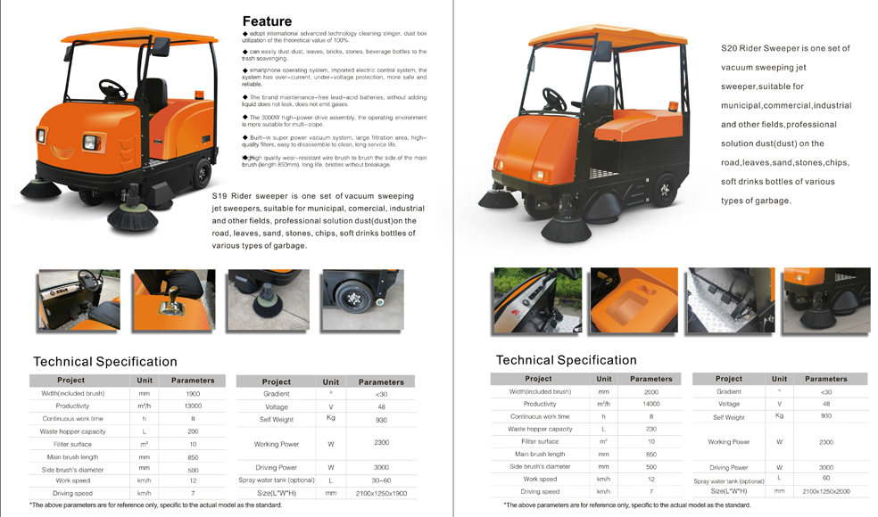 Rider Sweeper for Municipal and Industrial Cleaning