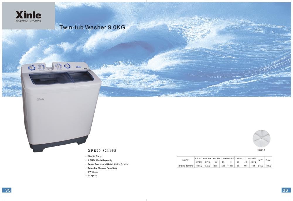 Twin Tub Washing Machine with Spin Dryer