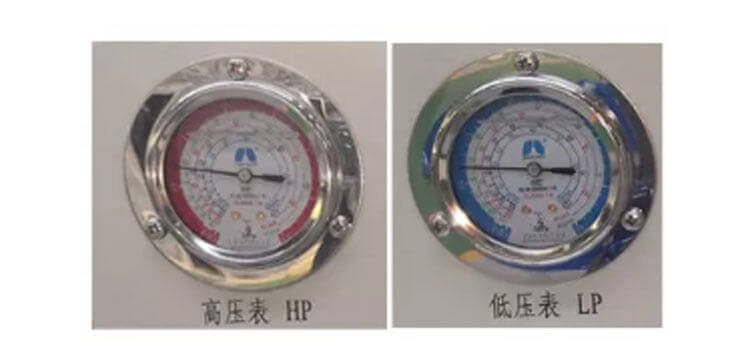 High and low pressure gauges