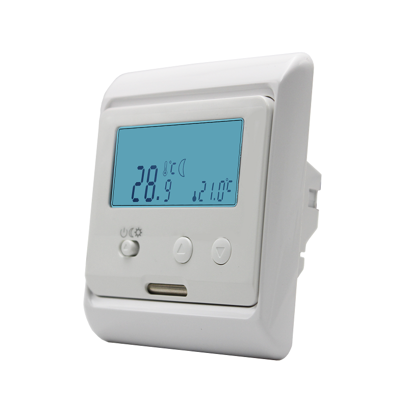 Digital thermostat display showing temperature settings