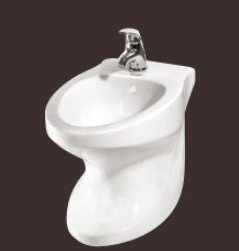 Wall-Mounted Bidet with Chrome Faucet