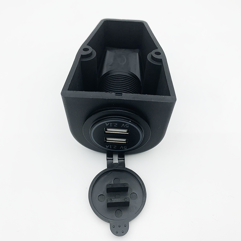 Front view of dual USB charger socket