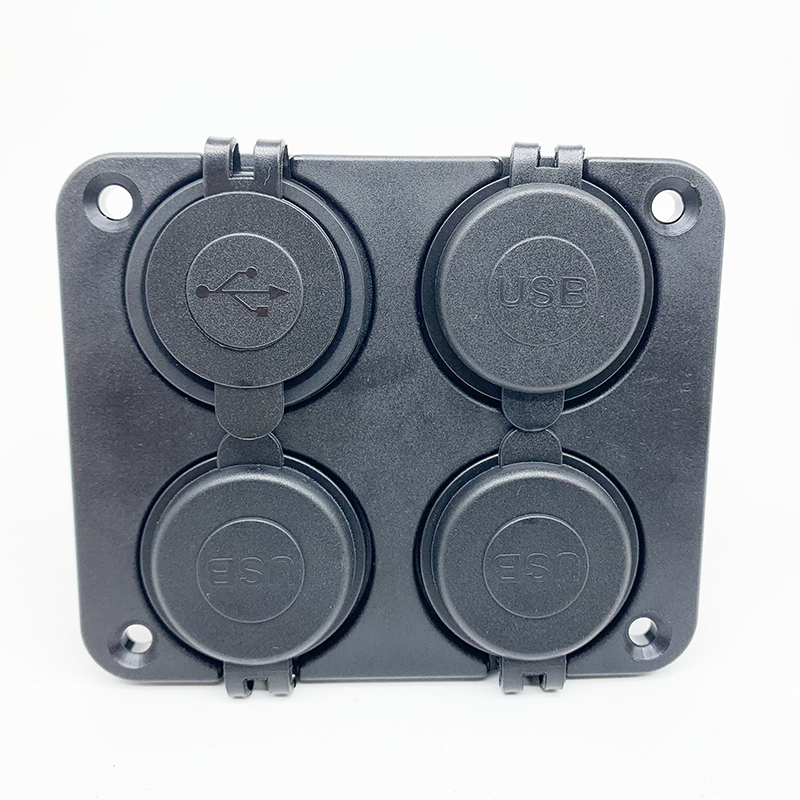 Waterproof charging ports close-up