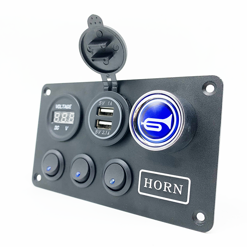 Waterproof Marine 3 Way Panel DC 12V/24V 3 Gang Switch Panel With Horn For Car Truck Rv - Image 3