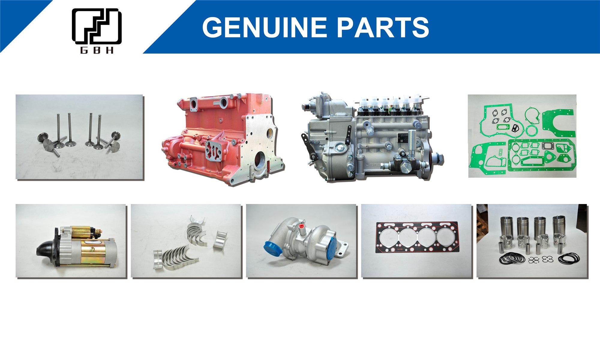 Internal components of the diesel power unit including cylinder block and crankshaft