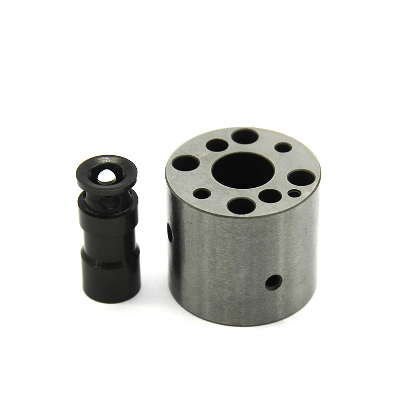 Close-up of high-precision common rail injector spool valve components