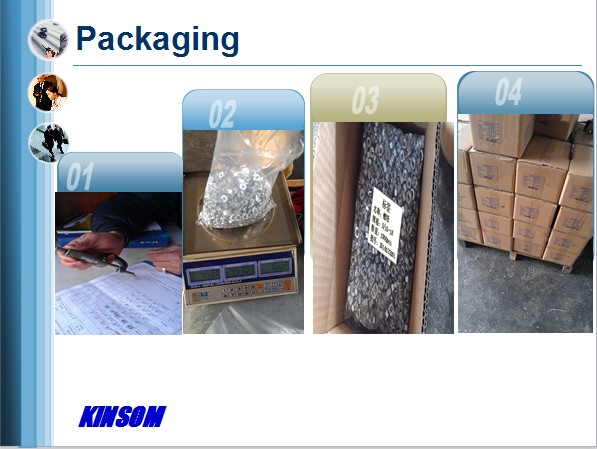 Four-stage packaging process for specialty weld nuts