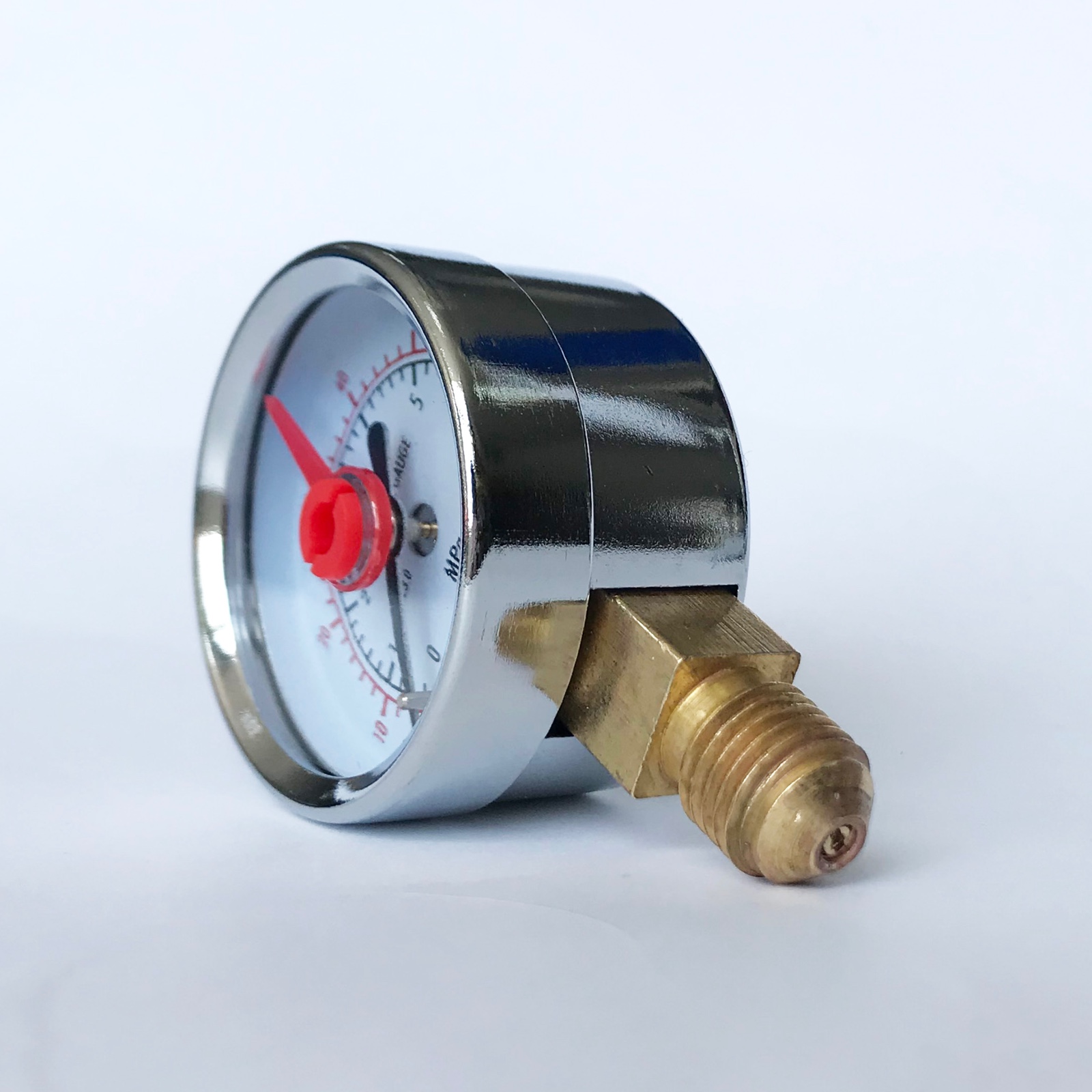 Wesen 40mm pressure gauge chrome plated case 7MPa with red pointer - Image 2