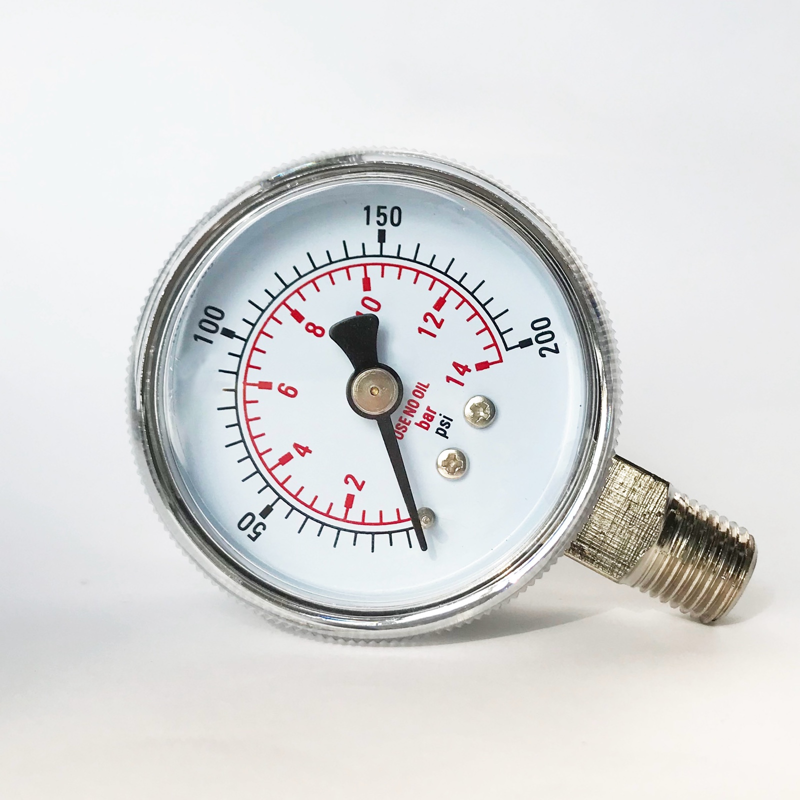 WESEN 50mm oxygen pressure gauge 14bar 200psi, chrome plated. - Image 3