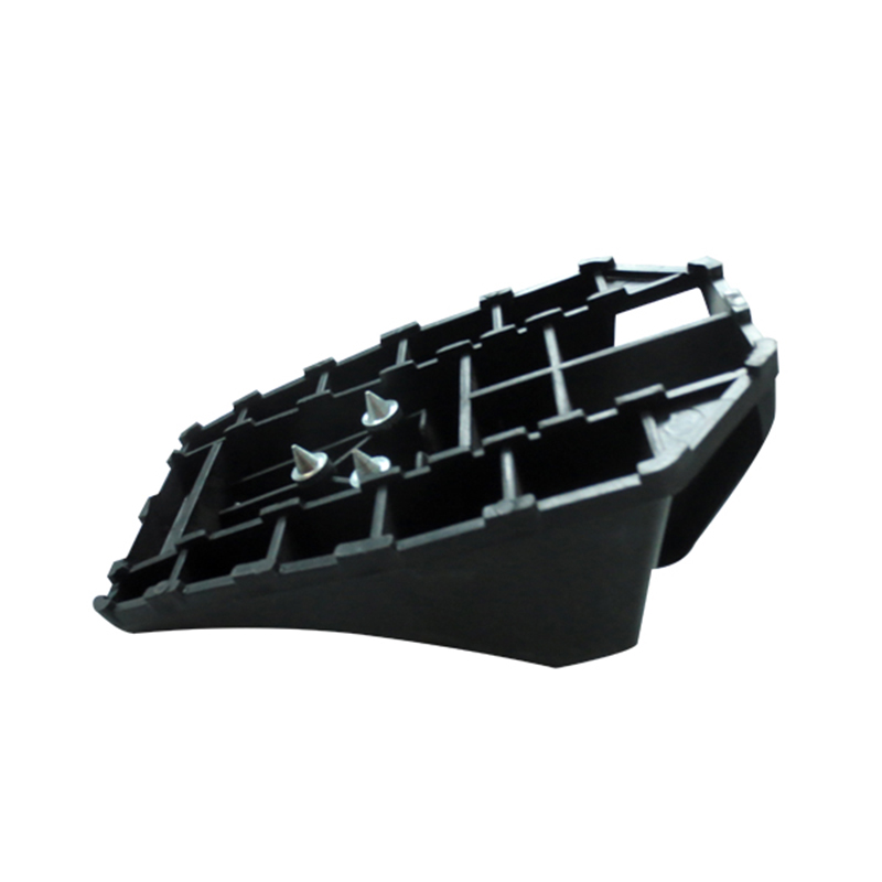Heavy-Duty Polyethylene Wheel Chock with Ribbed Surface