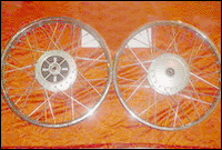 Spoked Motorcycle Wheel Assembly