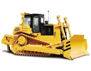 Heavy-duty wheel loader in operation