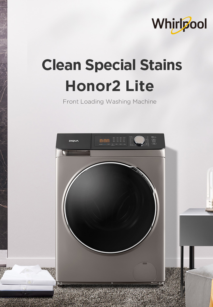Front loading washing machine digital display and interface